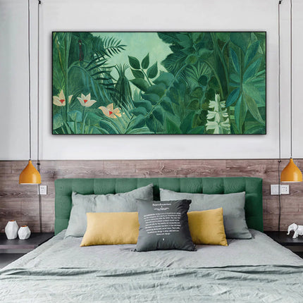Botanical Art - The Equatorial Jungle Green Forest By Henri Rousseau - Canvas Prints-Poster Prints