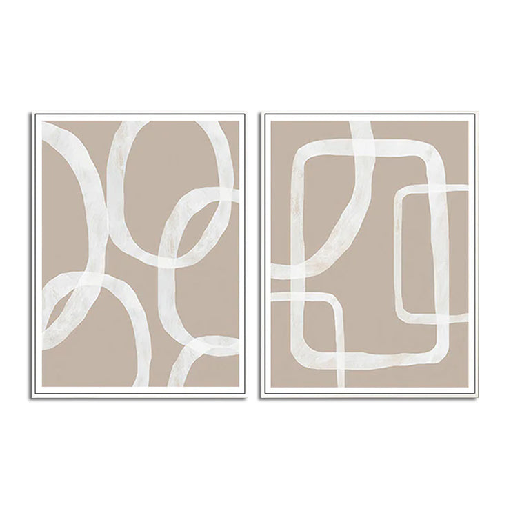 Wall art - Abstract White Lines 2 sets - Canvas Prints- Poster Prints