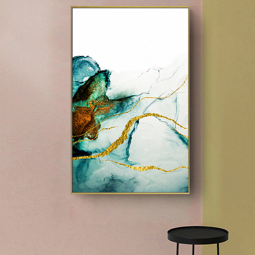 Wall Art – Abstract Green Gold - Canvas Prints - Poster Prints