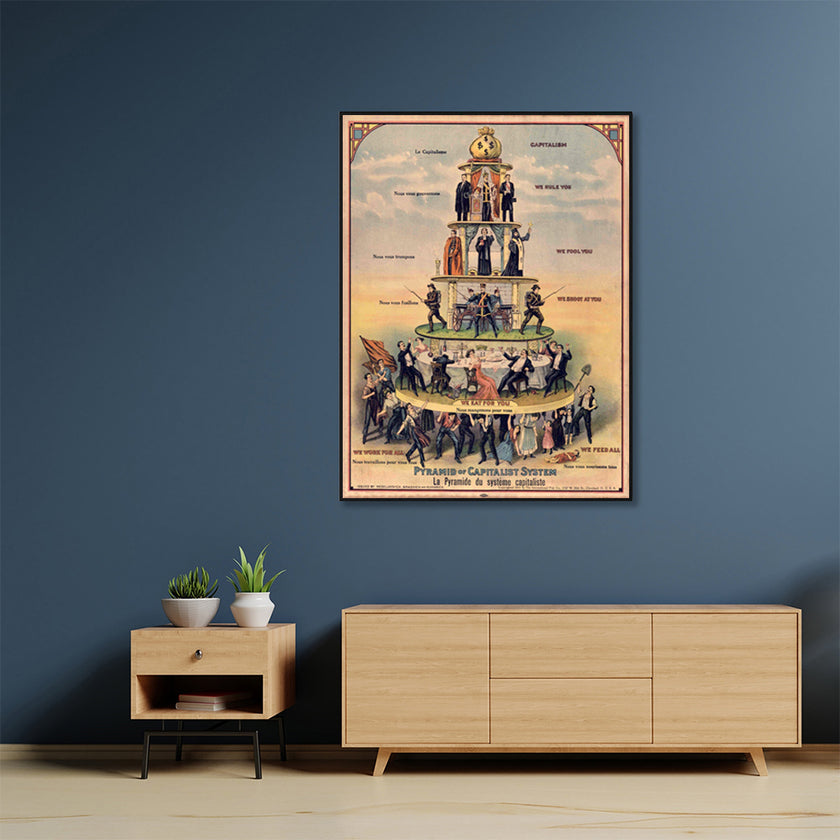 Wall Art - Pyramid of Capitalist System 1911 - Canvas Prints-Poster Prints