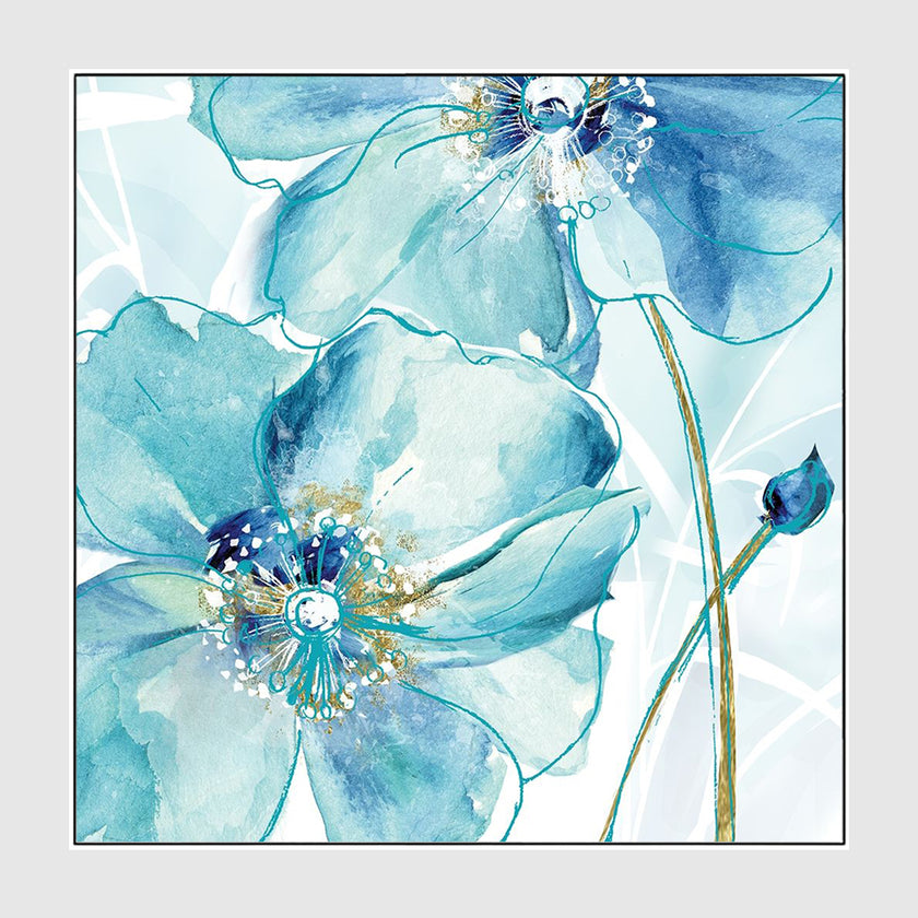 Wall Art Prints -Blue Flowers American style (2 sets)- Canvas Prints-Poster Prints