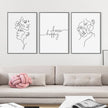 Wall Art prints - Line art - Happy choose ( 3 sets )- Poster Prints -Canvas Prints