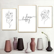 Wall Art - Line art - Happy choose (B+C 2 sets)- Canvas Prints-Poster Prints