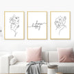 Wall Art prints - Line art - Happy choose ( 3 sets )- Poster Prints -Canvas Prints