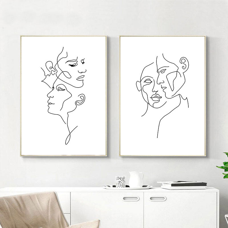 Wall Art - Line art - Happy choose (B+C 2 sets)- Canvas Prints-Poster Prints