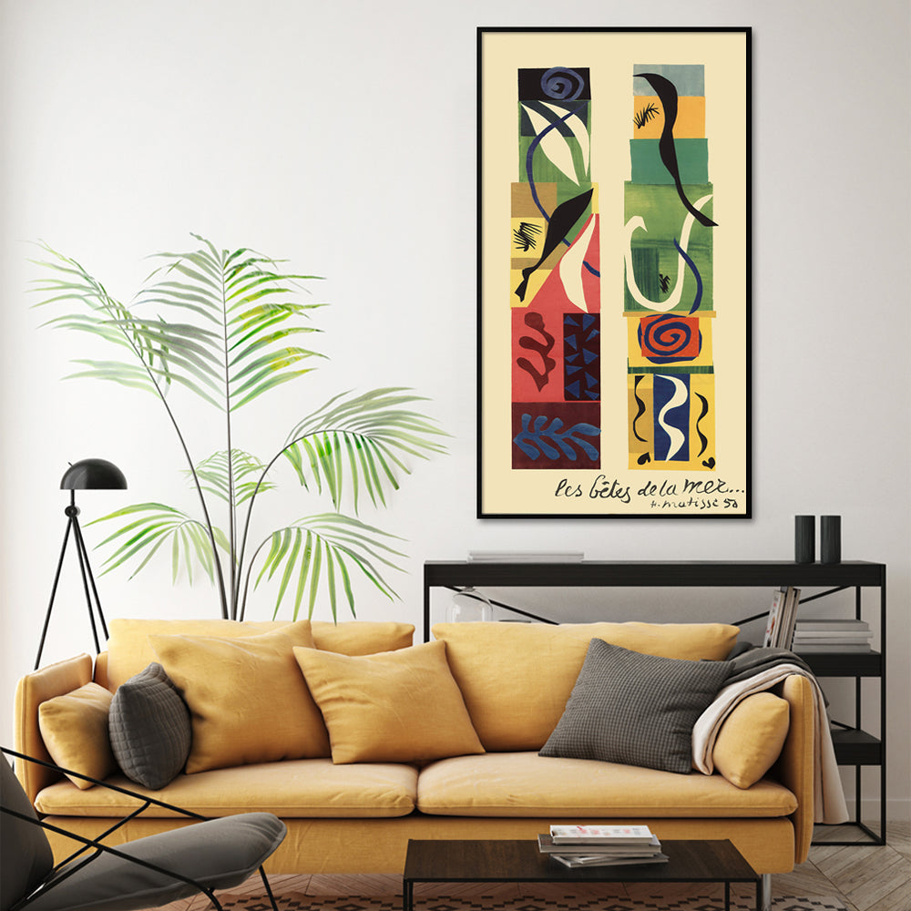 Abstract Art - Beasts of the sea by Matisse- Canvas Prints-Poster Prints