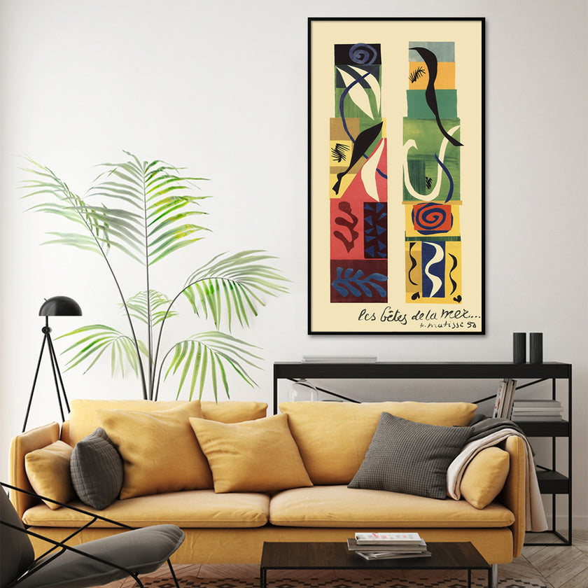 Abstract Art - Beasts of the sea by Matisse- Canvas Prints-Poster Prints