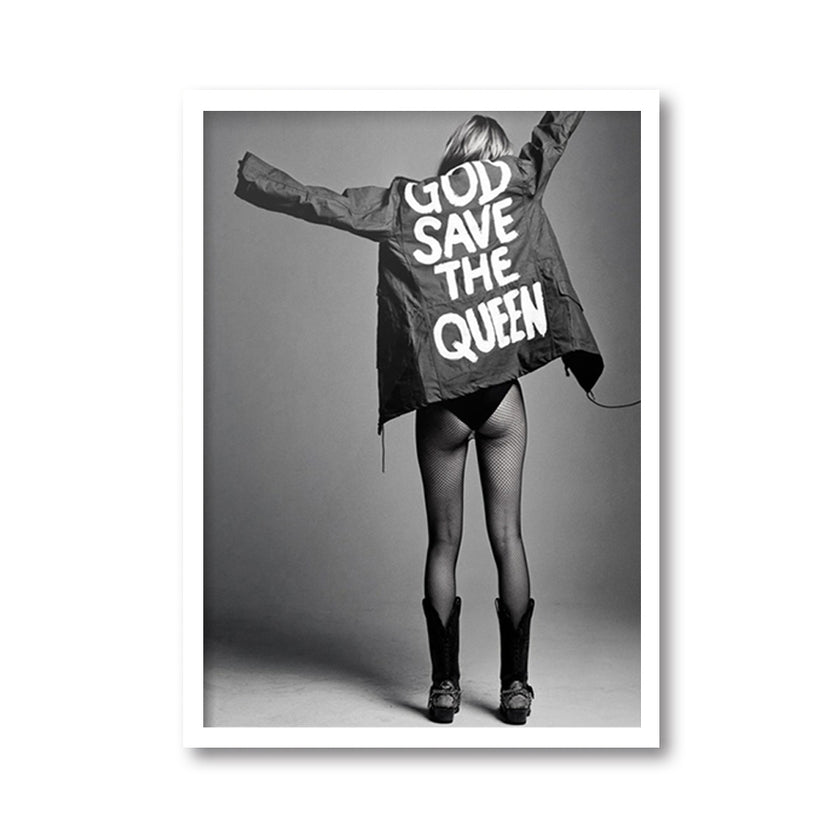 Wall Art - Kate Moss God Save the Queen - Canvas Prints-Poster Prints