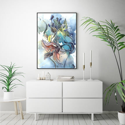 Wall art - Watercolor Style Abstract Flower C - Canvas Prints - Poster Prints