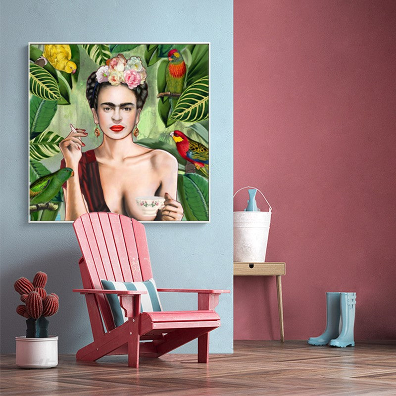 Wall Art - Self Portrait by Frida Kahlo - Canvas Prints-Poster Prints