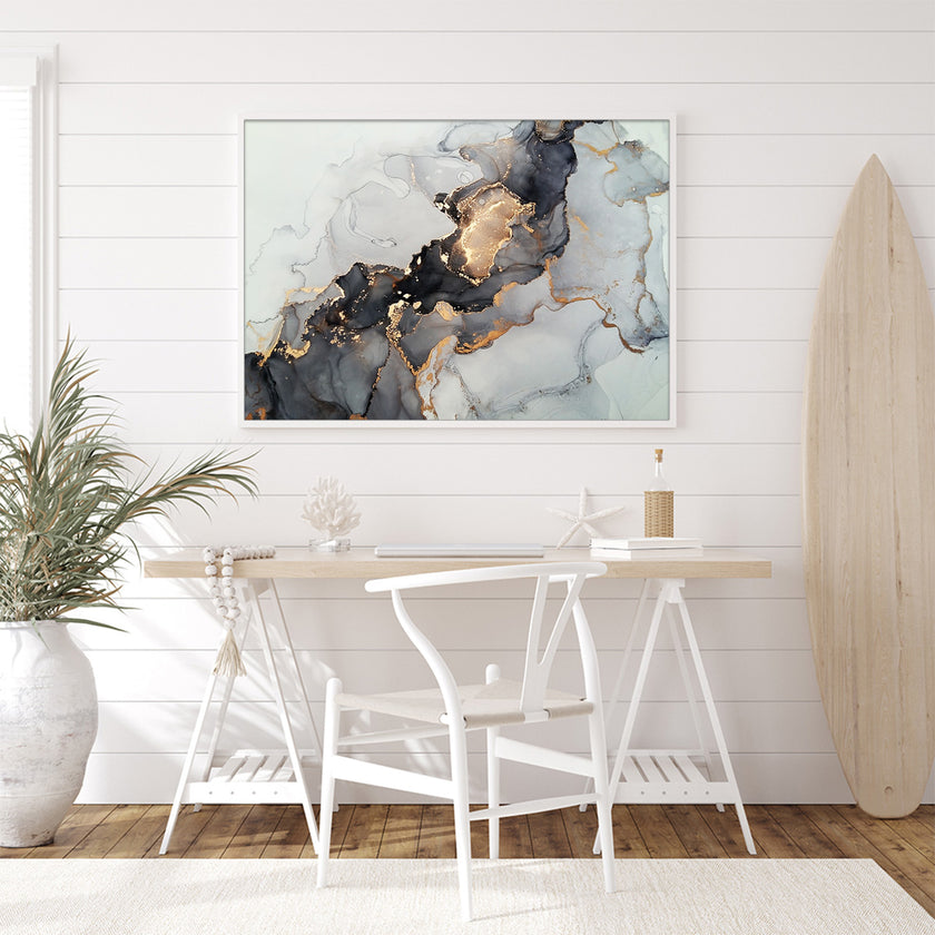 Wall art - Abstract Black And Gold - Canvas Prints - Poster Prints