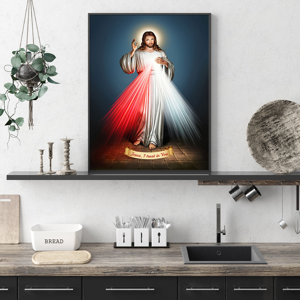 Wall Art - Jesus Divine Mercy I Trust In You- Canvas Prints-Poster Prints