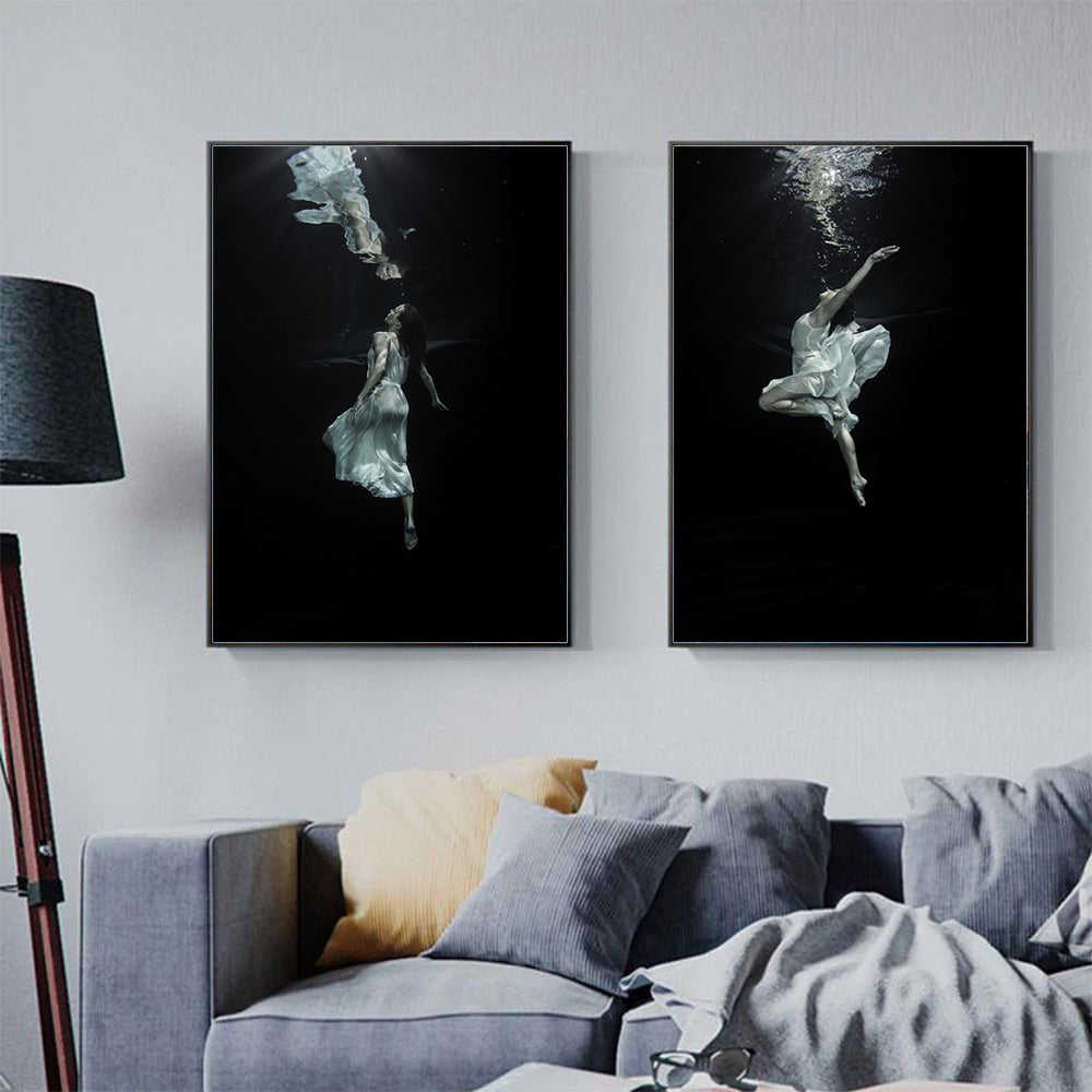 Wall art - Underwater Dancer (2 sets)- Canvas Prints- Poster Prints