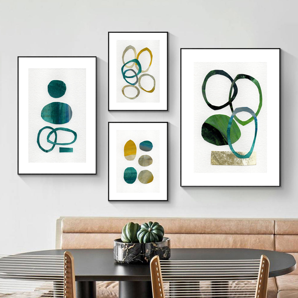Wall Art -Abstract green dancing (B) 2 sets - Canvas Prints-Poster Prints