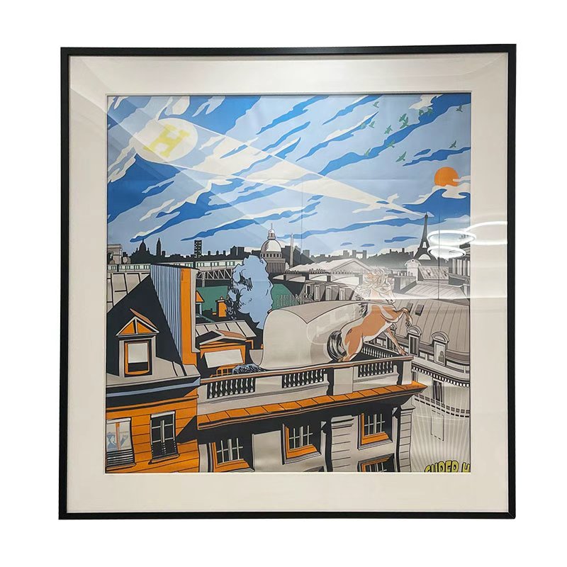 Scarf 90 frame | Scarf Frame in Black | Scarf Frame | Frame for Scarf | Vintage Scarf | Silk Scarf Frame | Framed Wall Art, scarf gold frame