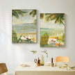 Wall art - European Beach Painting Style 2 sets- Canvas Prints- Poster Prints