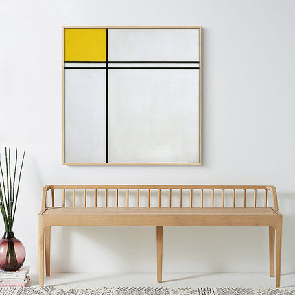 Wall Art - Double Line and Yellow By Piet Mondrian  - Canvas Prints-Poster Prints