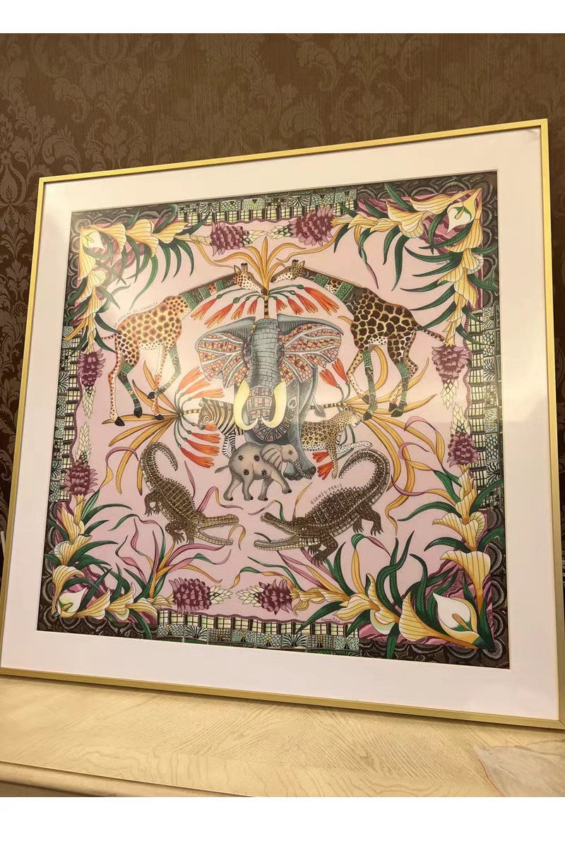 Scarf 90 frame | Scarf Frame in Black | Scarf Frame | Frame for Scarf | Vintage Scarf | Silk Scarf Frame | Framed Wall Art, scarf gold frame