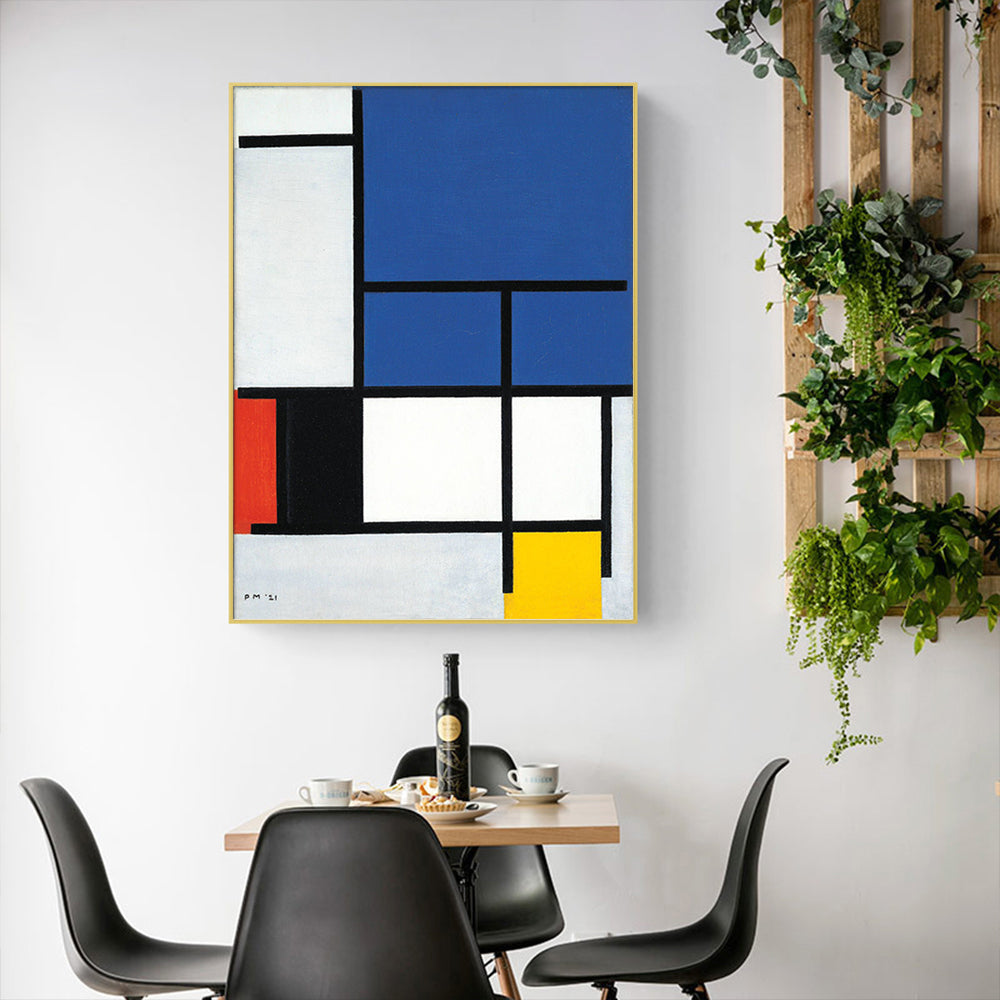Wall Art - Blue Plane By Piet Mondrian - Canvas Prints-Poster Prints