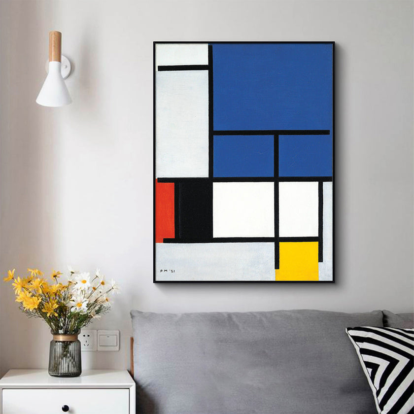 Wall Art - Blue Plane By Piet Mondrian - Canvas Prints-Poster Prints
