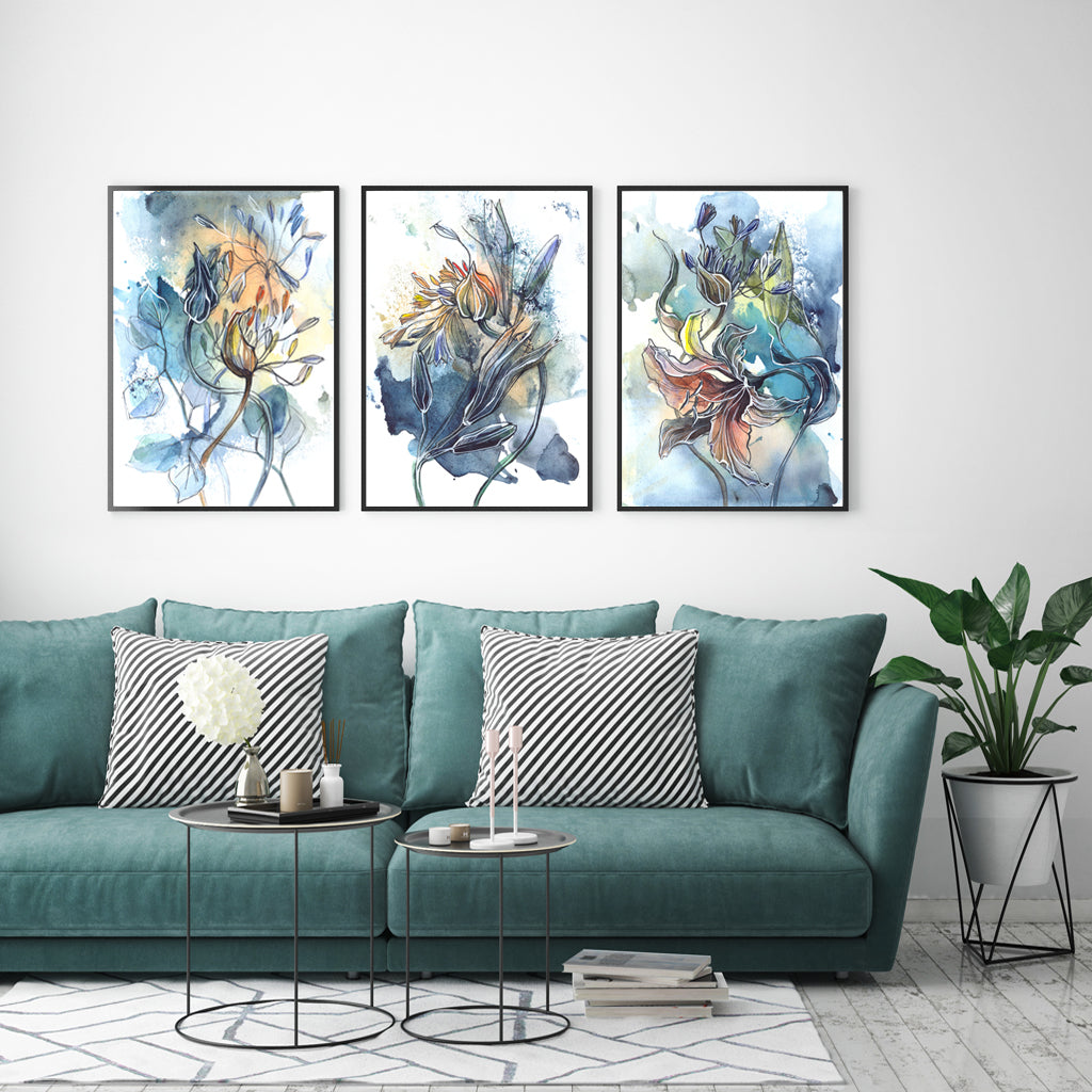 Wall art - Watercolor Style Abstract Flower C - Canvas Prints - Poster Prints