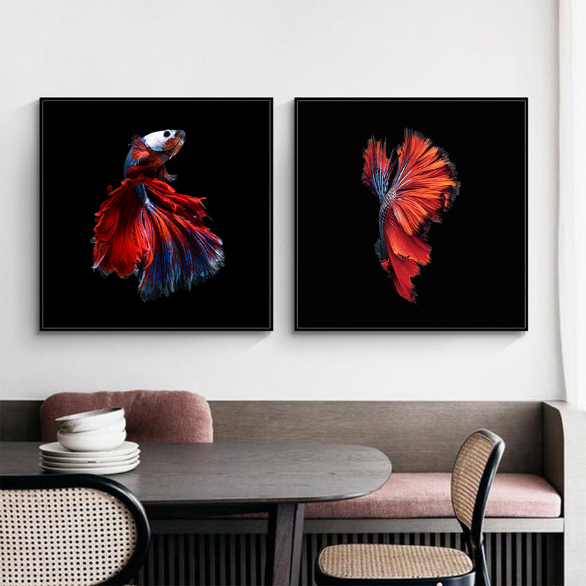 Wall Art - Siamese Fighting Fish (2 sets)- Canvas Prints-Poster Prints