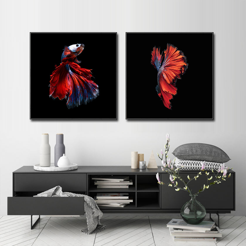 Wall Art - Siamese Fighting Fish (2 sets)- Canvas Prints-Poster Prints