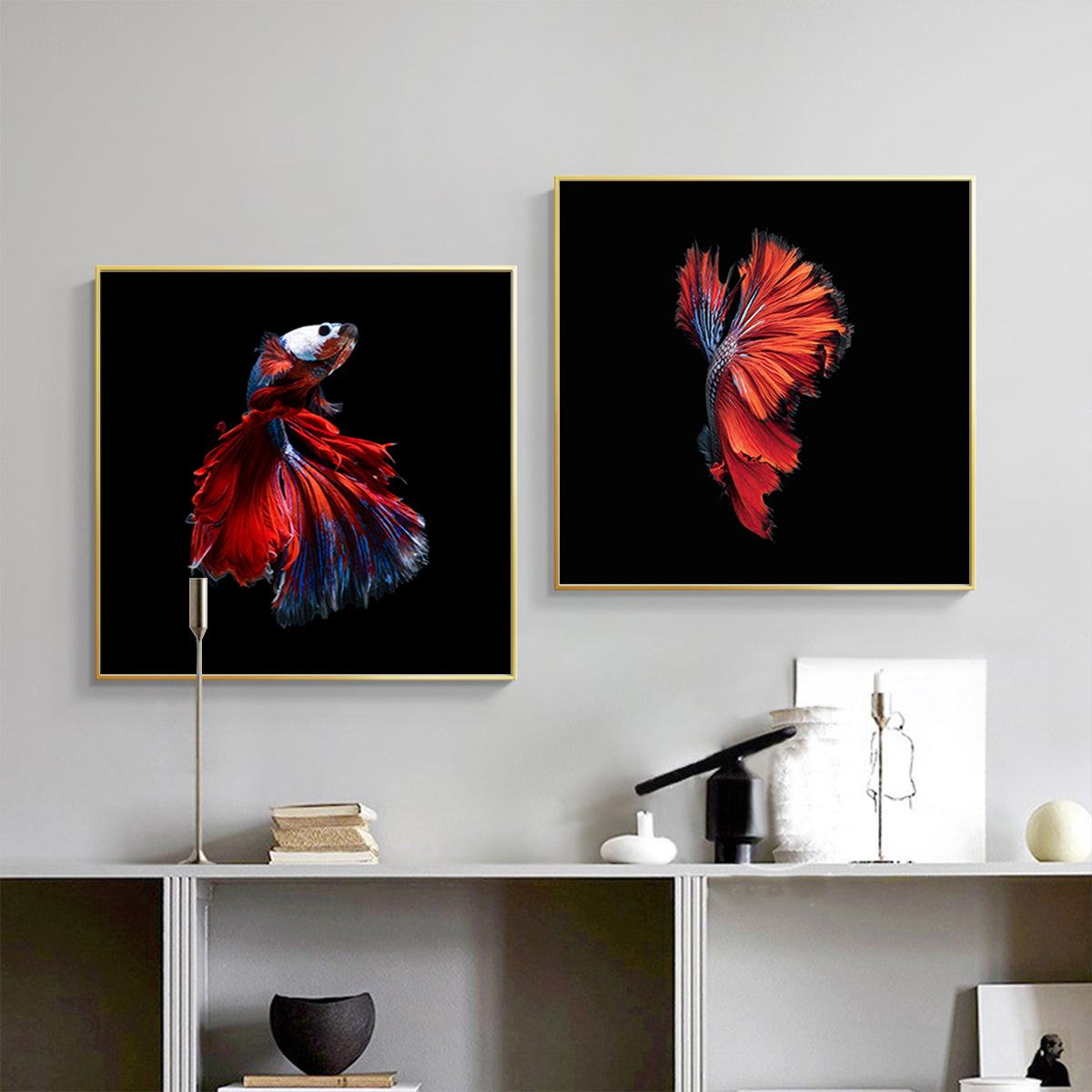 Wall Art - Siamese Fighting Fish (2 sets)- Canvas Prints-Poster Prints