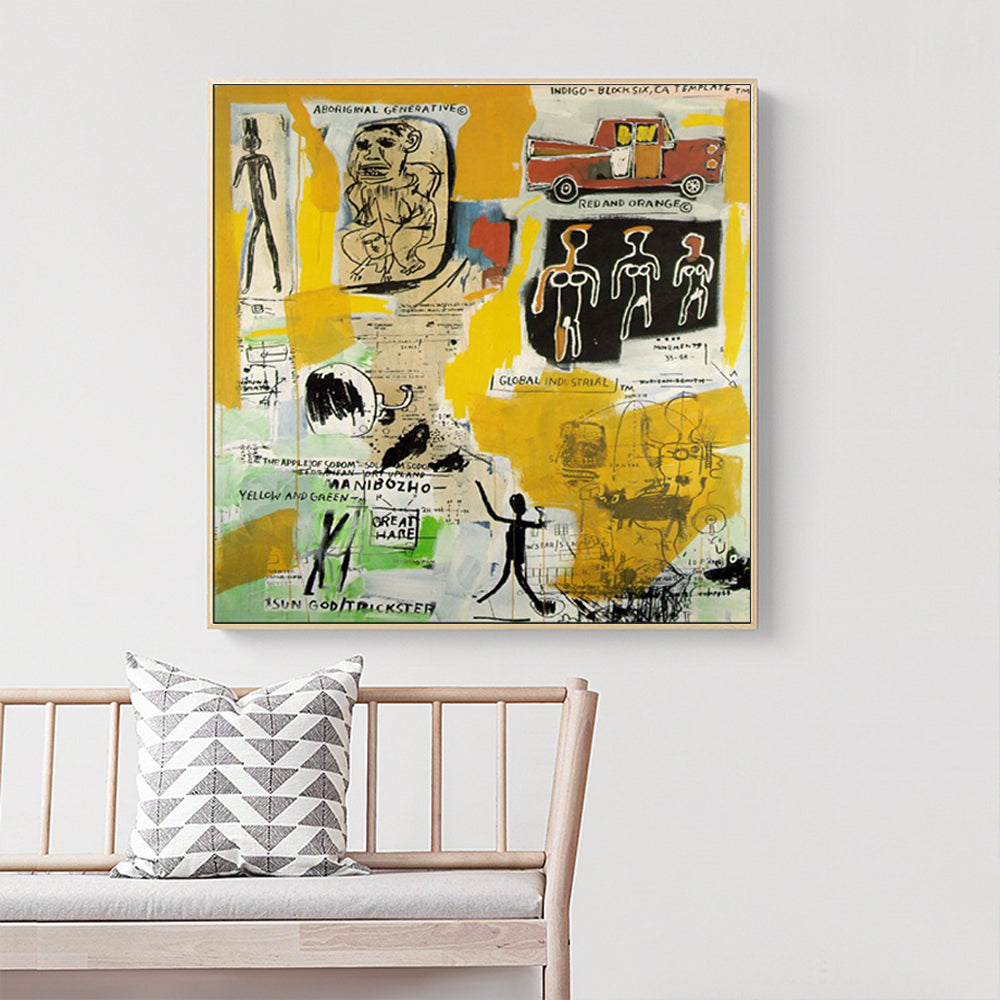 Wall Art - Aboriginal By Basquiat - Canvas Prints-Poster Prints