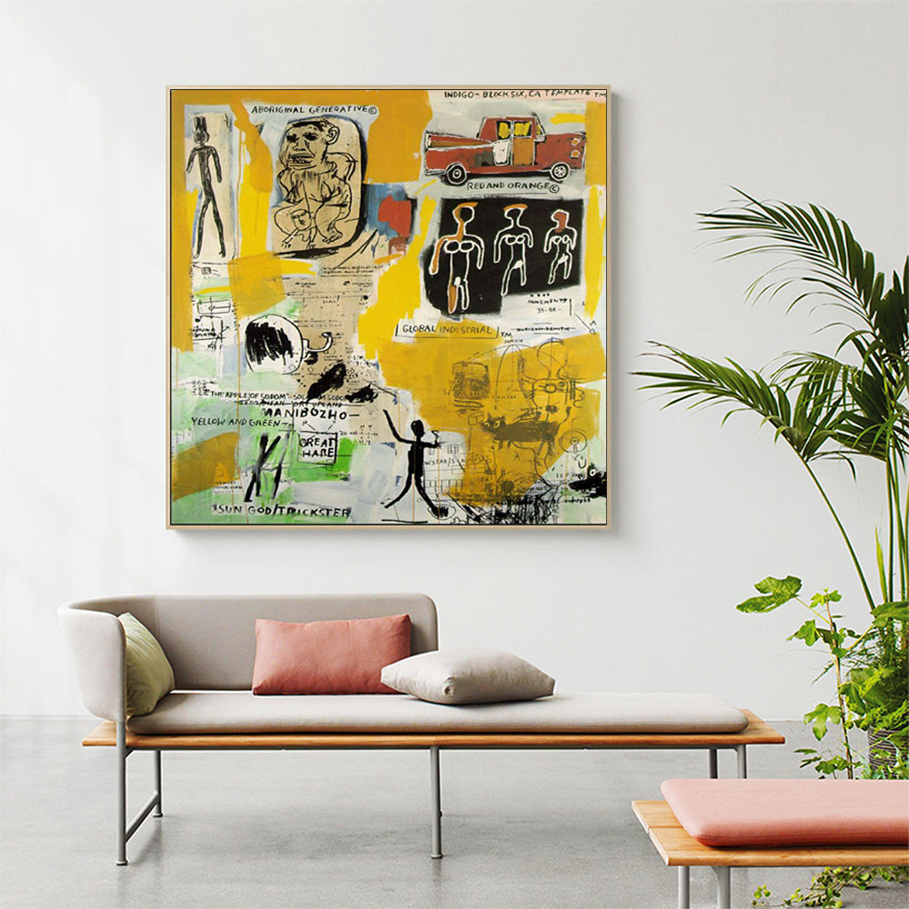 Wall Art - Aboriginal By Basquiat - Canvas Prints-Poster Prints