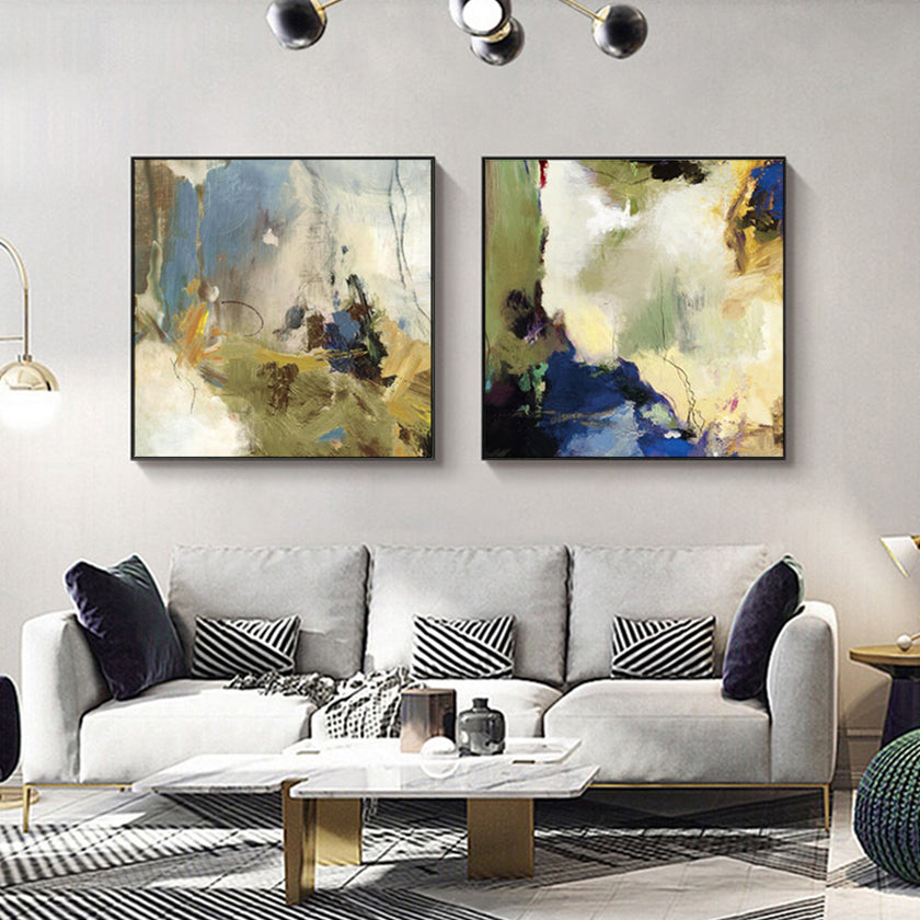 Wall Art - Abstract Blue (2 sets)- Canvas Prints-Poster Prints