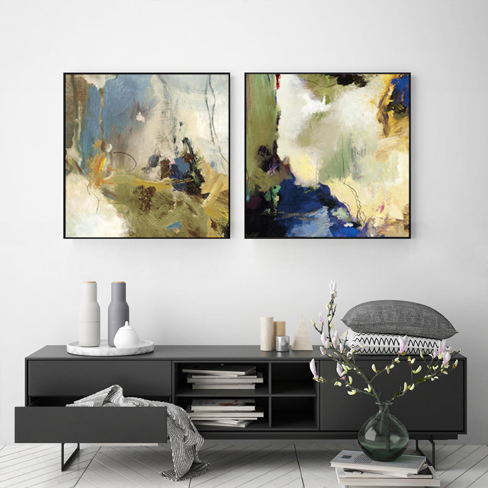 Wall Art - Abstract Blue (2 sets)- Canvas Prints-Poster Prints