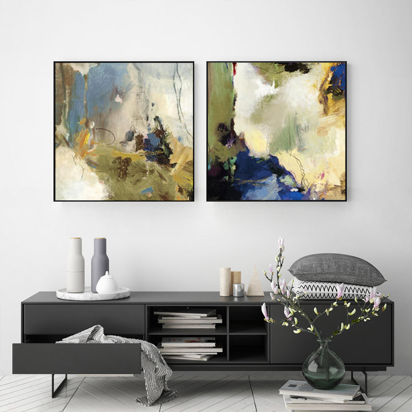 Wall Art - Abstract Blue (2 sets)- Canvas Prints-Poster Prints