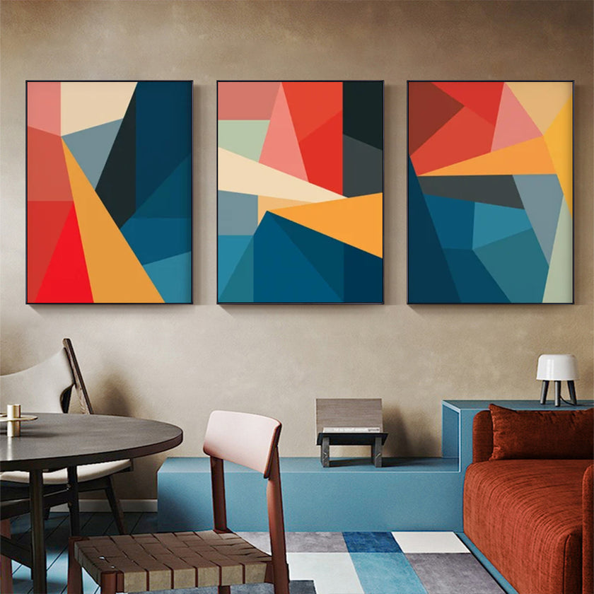 Wall Art - Abstract Color Block (3 Sets) - Poster Prints -Canvas Prints