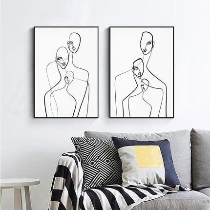 Wall art - Abstract Figures (2 sets)- Canvas Prints- Poster Prints