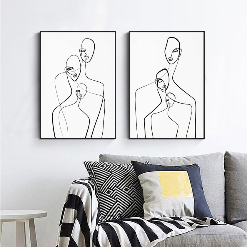 Wall art - Abstract Figures (2 sets)- Canvas Prints- Poster Prints
