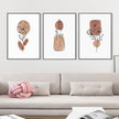 Wall Art - Abstract Boho Flowers ( 3 sets )- Poster Prints -Canvas Prints