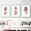 Wall Art - Abstract Boho Flowers ( 3 sets )- Poster Prints -Canvas Prints