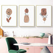 Wall Art - Abstract Boho Flowers ( 3 sets )- Poster Prints -Canvas Prints