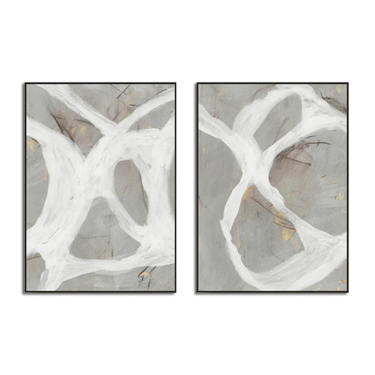 Wall art - Abstract Grey Milk (2 sets)- Canvas Prints- Poster Prints