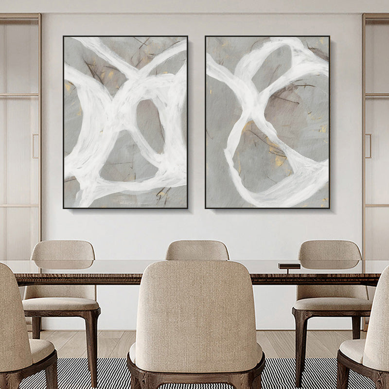 Wall art - Abstract Grey Milk (2 sets)- Canvas Prints- Poster Prints