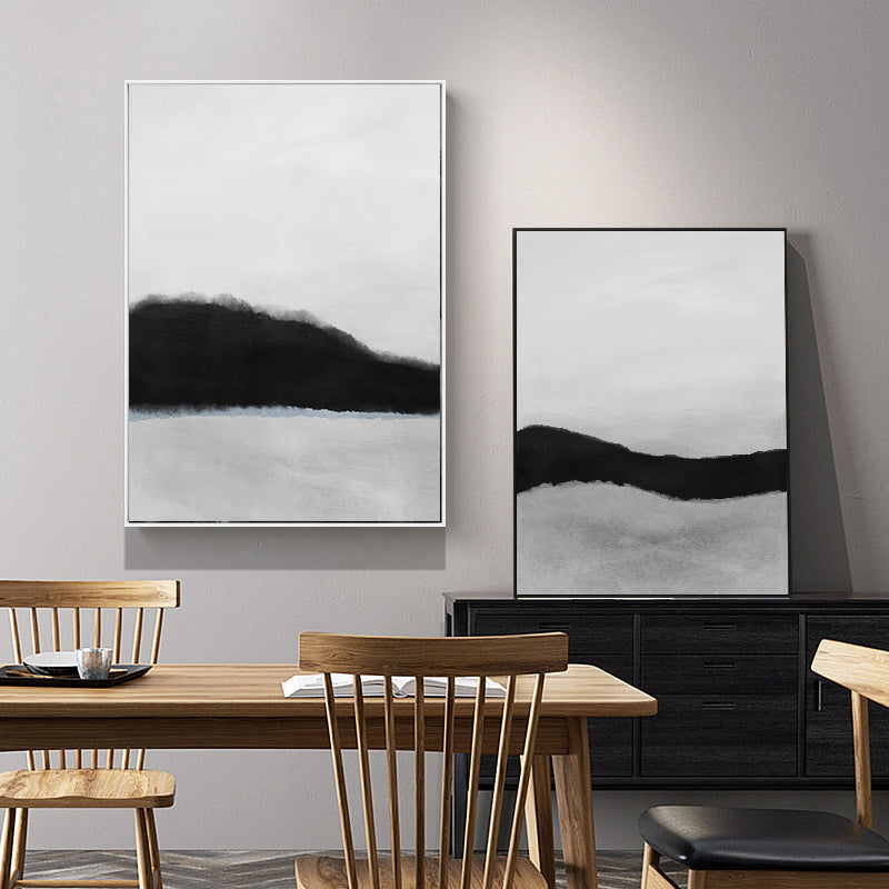 Wall Art -Abstract Black White Mountain ( 3 sets )- Poster Prints -Canvas Prints