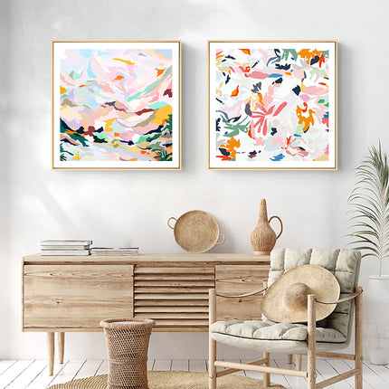 Wall Art - Abstract Mountain And Leaves 2 sets - Canvas Prints-Poster Prints