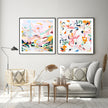 Wall Art - Abstract Mountain And Leaves 2 sets - Canvas Prints-Poster Prints