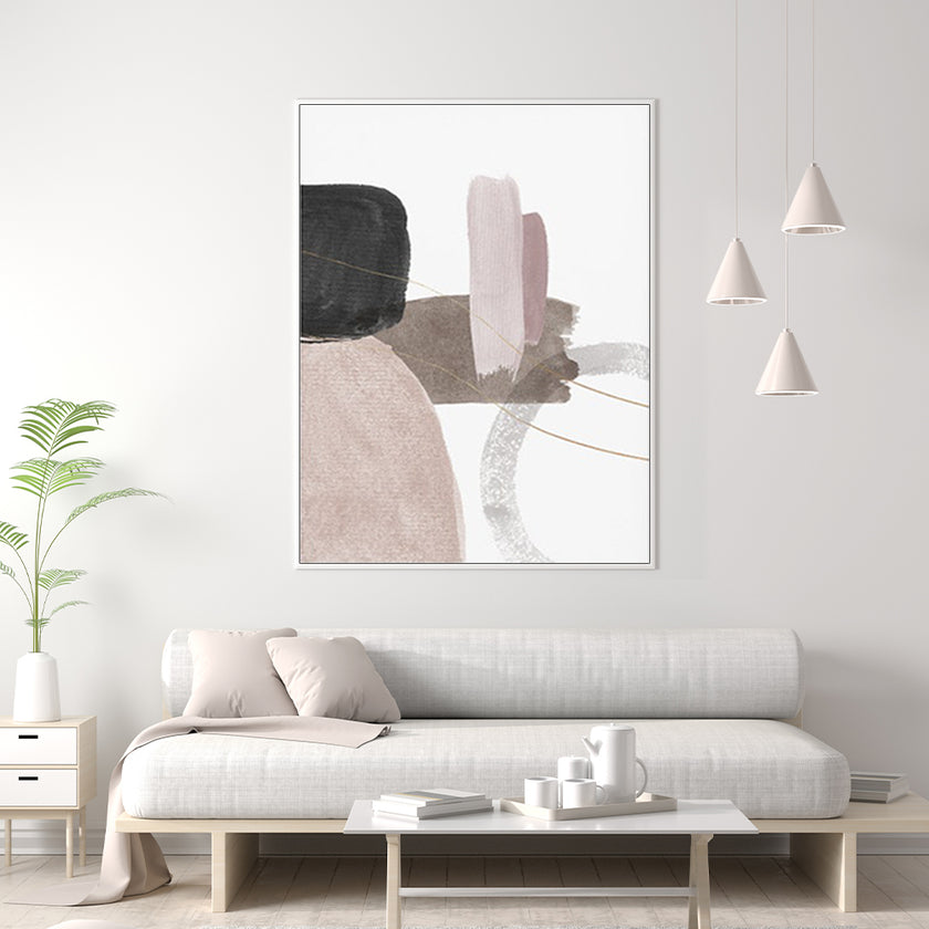 Wall Art - Abstract Light Pink Brush - Canvas Prints-Poster Prints