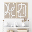 Wall art - Abstract White Lines 2 sets - Canvas Prints- Poster Prints