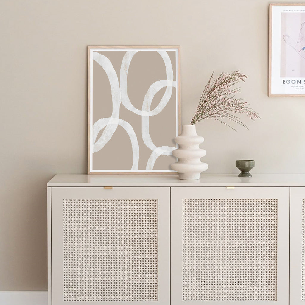 Wall art - Abstract White Lines 2 sets - Canvas Prints- Poster Prints