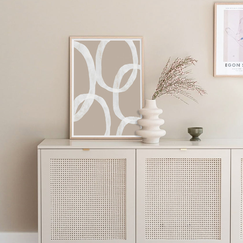 Wall art - Abstract White Lines 2 sets - Canvas Prints- Poster Prints