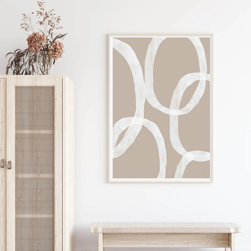 Wall art - Abstract White Lines 2 sets - Canvas Prints- Poster Prints