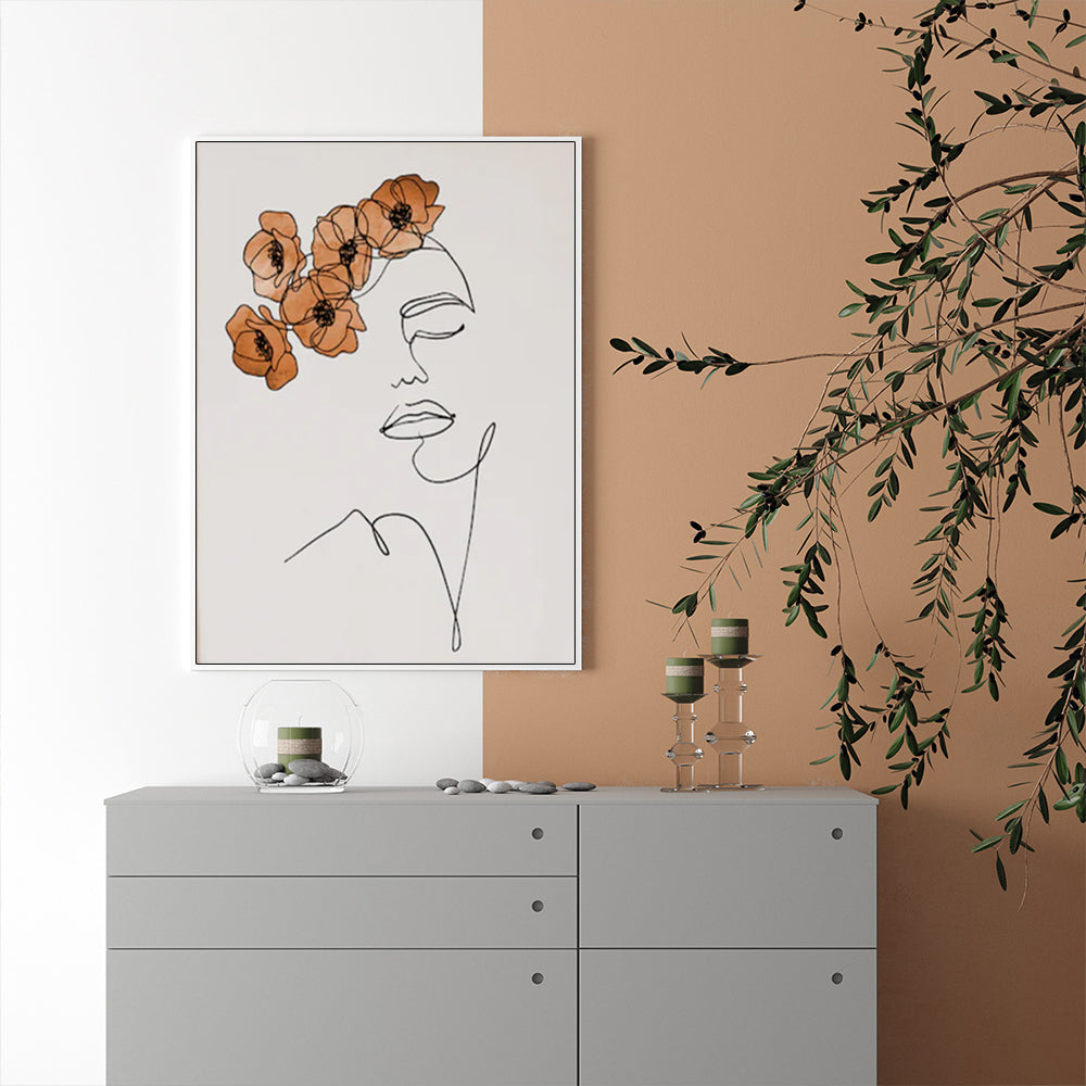 Wall Art - Abstract Woman with Flowers - Canvas Prints-Poster Prints